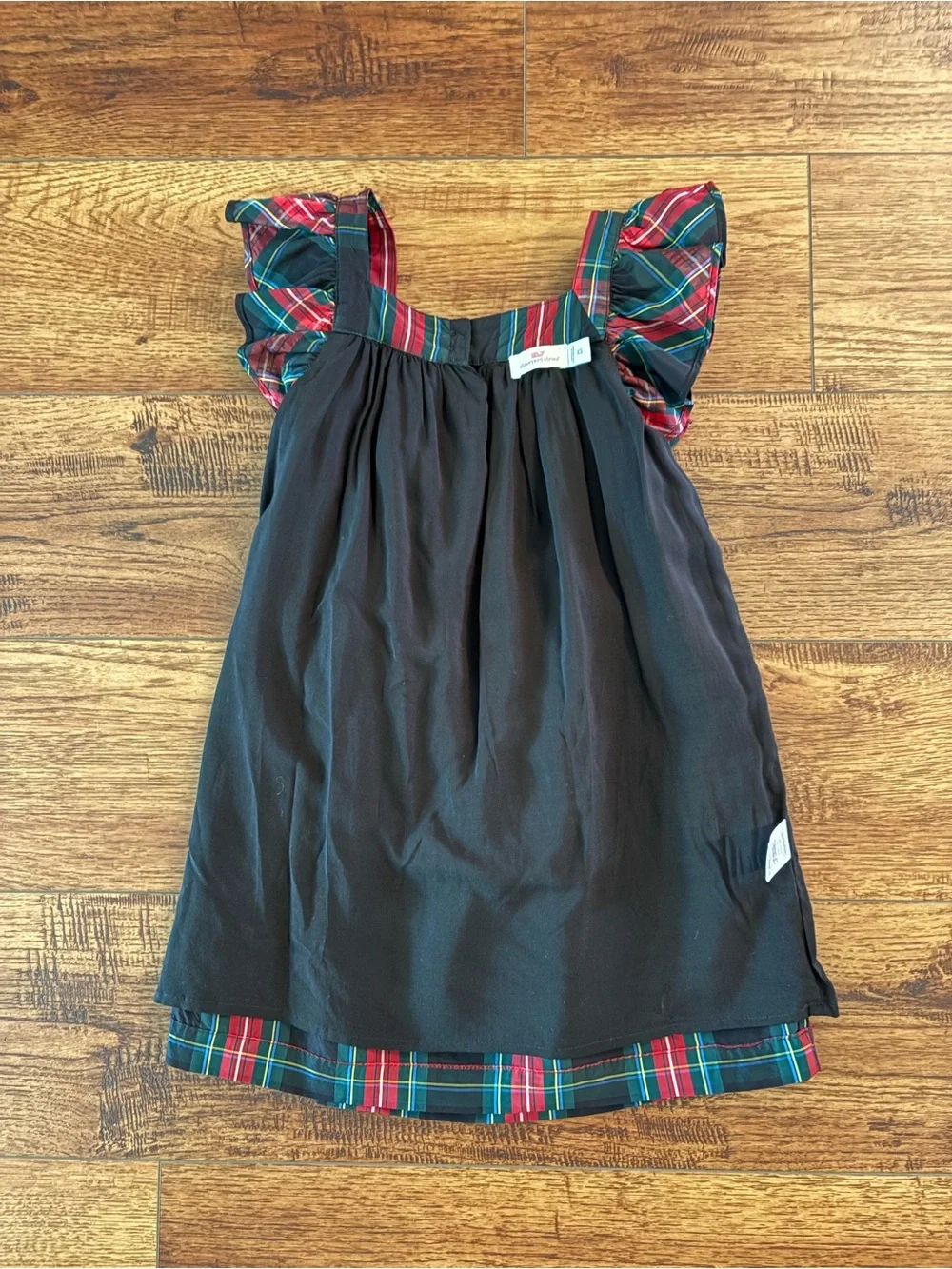 Vineyard Vines Girls XS Holiday Tartan Plaid Ruffle Sleeve Dress